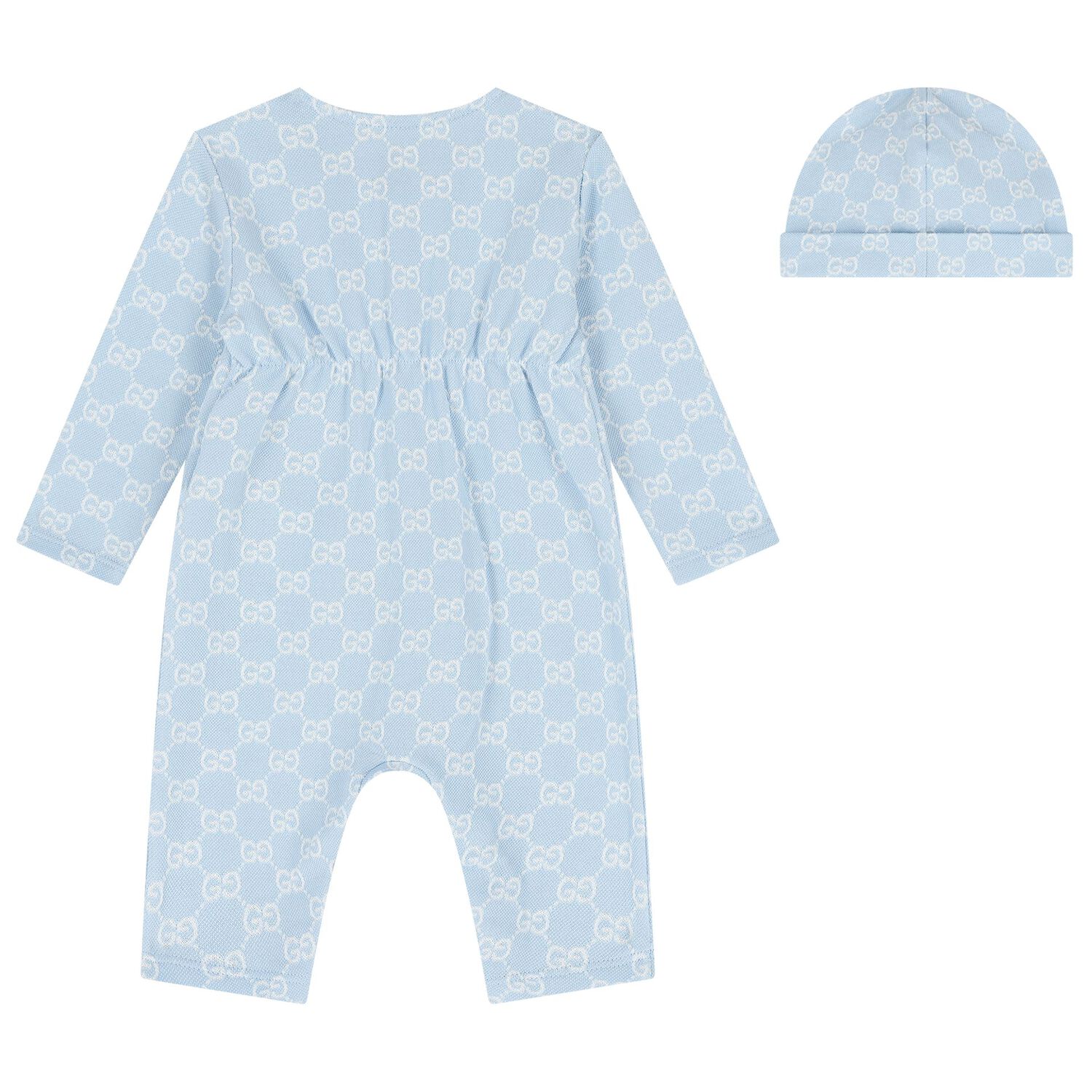 Baby Boys Blue GG Logo Romper Gift Set, 1, hi-res