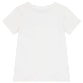 تي شيرت دب تيدي أبيض للبنات