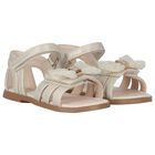 Younger Girls Gold Bow Sandals, 2, hi-res