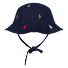 Baby Boys Navy Logo Hat, 2, hi-res