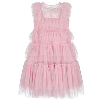 Girls Pink Sequin Tulle Dress