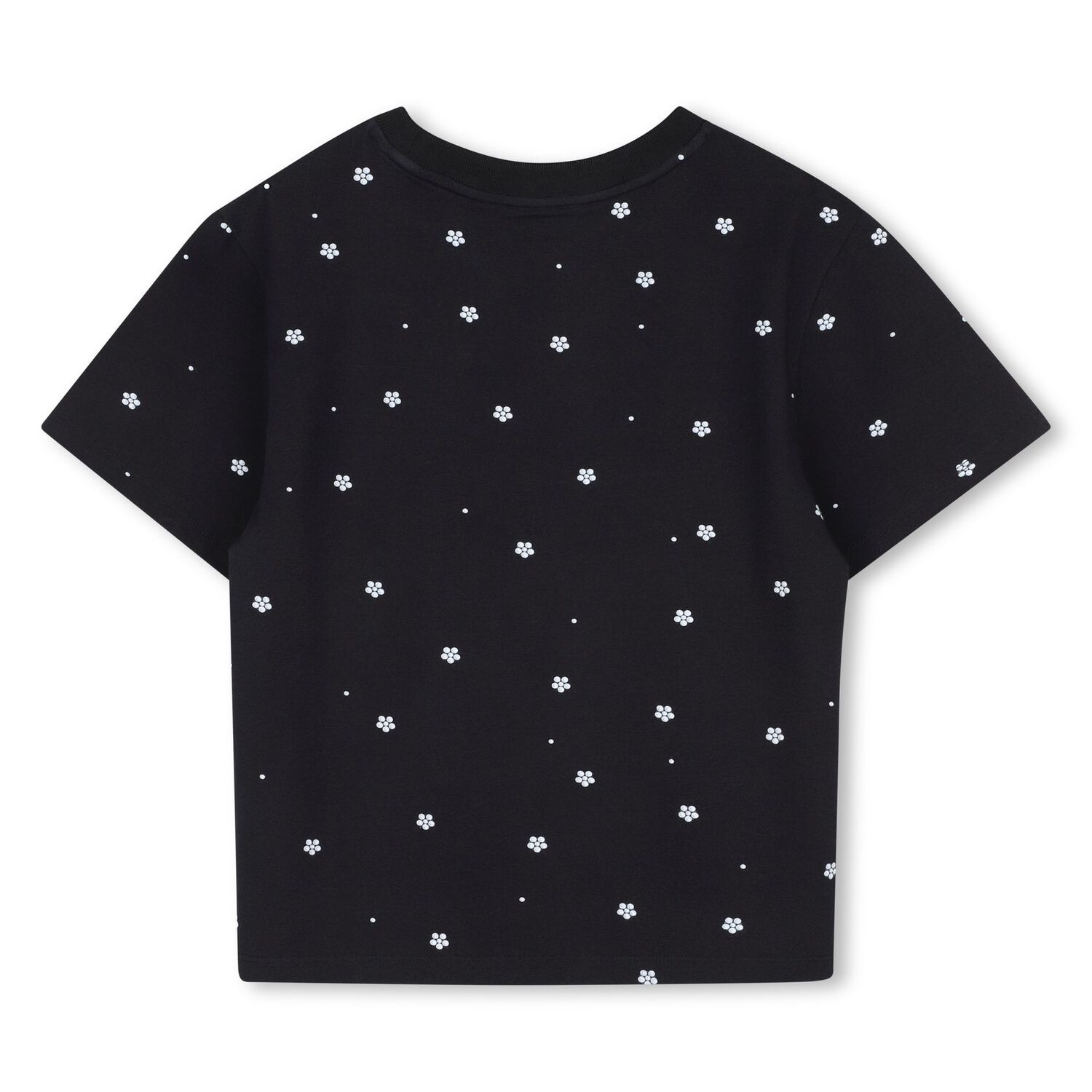 Girls Black Daisy Logo T-Shirt, 1, hi-res