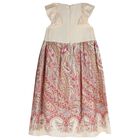 Girls Ivory & Pink Floral Paisley Dress , 2, hi-res