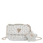 Girls Silver Logo Handbag, 1, hi-res