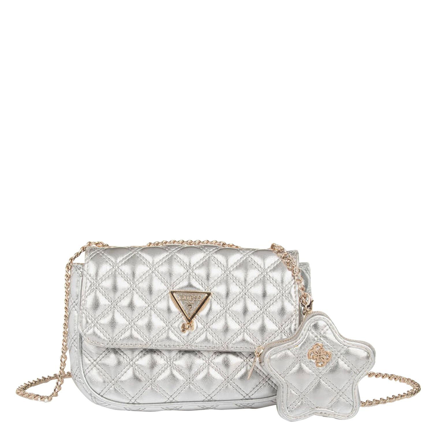 Girls Silver Logo Handbag, 1, hi-res