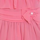 Girls Pink Chiffon Bow Dress, 1, hi-res