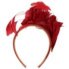Girls Red Feather Headband, 1, hi-res