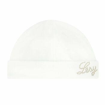 Baby Girls White Logo Hat