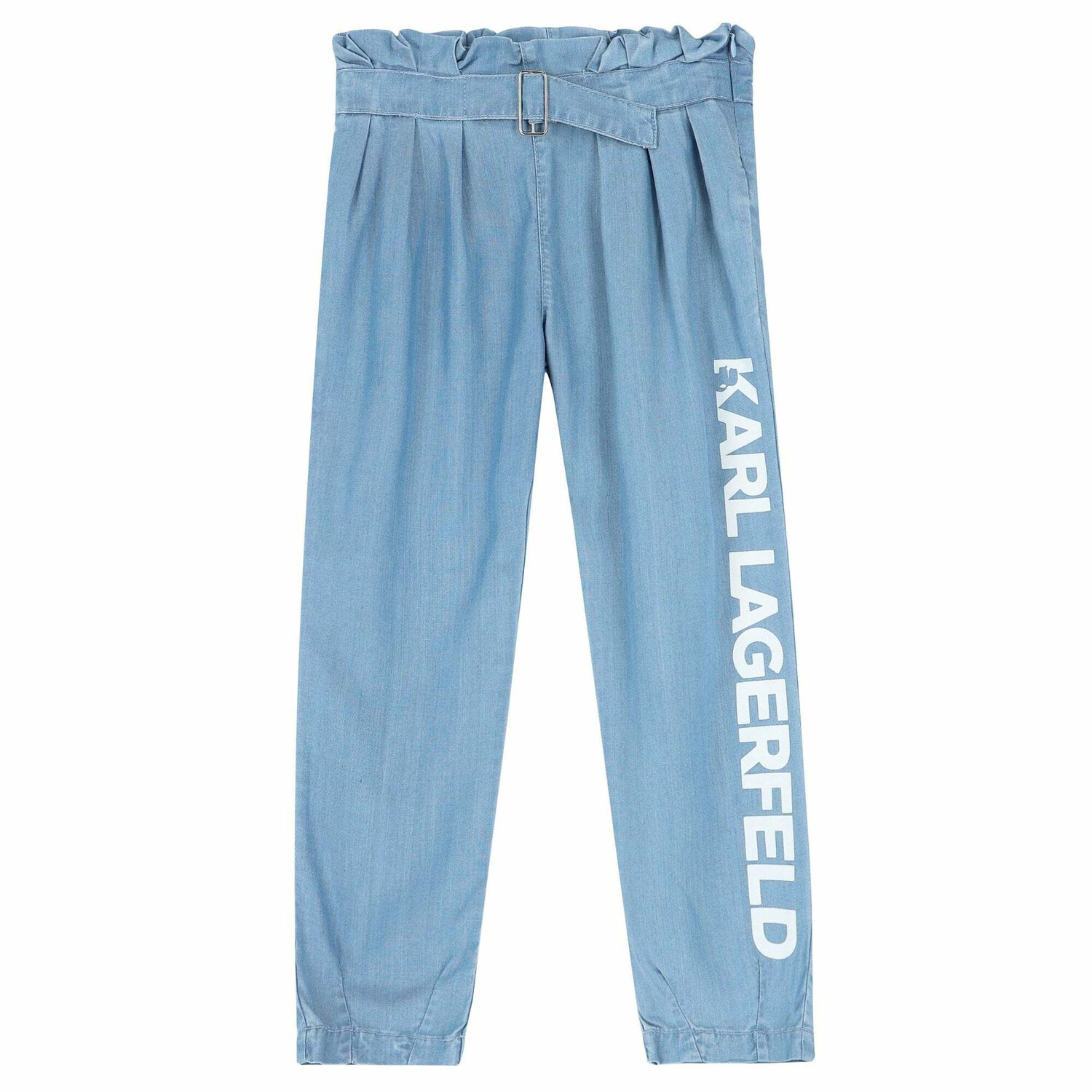 Girls Blue Logo Trousers, 1, hi-res