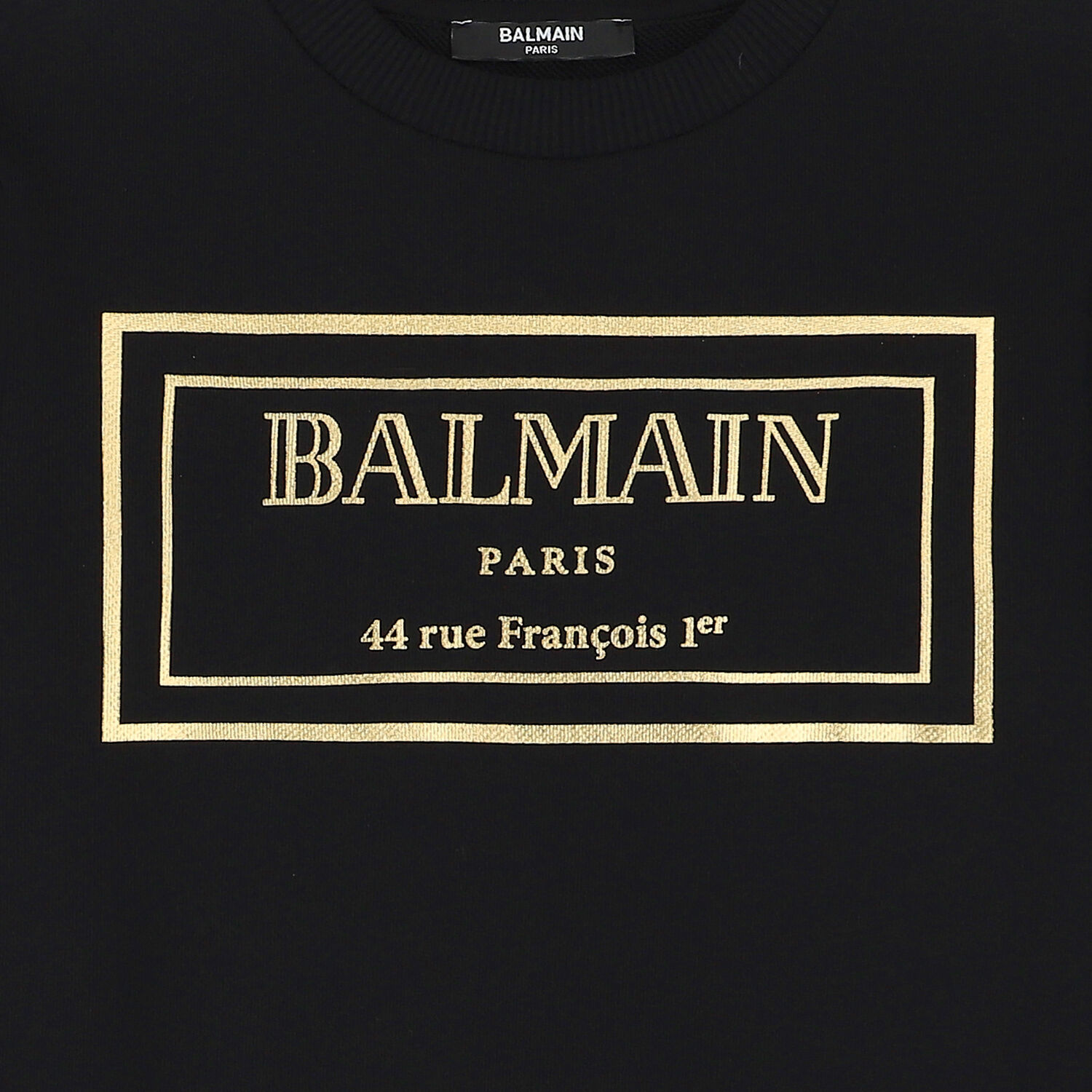 سويت شيرت بالشعار باللون الأسود والذهبى, 1, hi-res