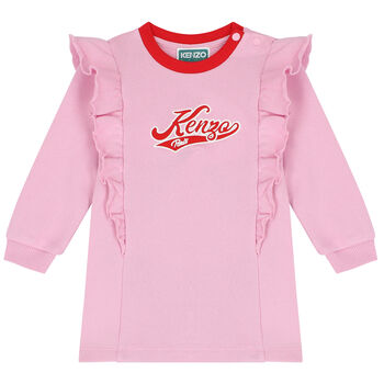Younger Girls Pink Logo Dress