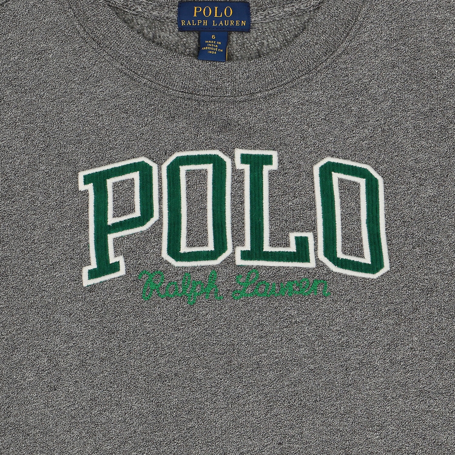 سويت شيرت بالشعار باللون الرمادي للأولاد, 1, hi-res image number null