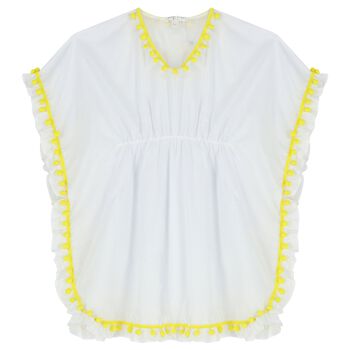 Girls White & Yellow Kaftan