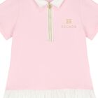 فستان للبنات باللونين الوردي والعاجي مع شعار, 2, hi-res