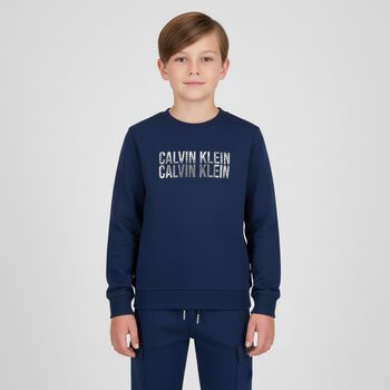 Boys Blue Logo Sweatshirt
