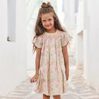 Girls Pink & Yellow Floral Liberty Print Dress, 1, hi-res