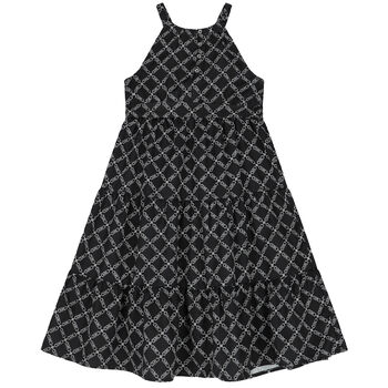 Girls Black Chain Logo Dress