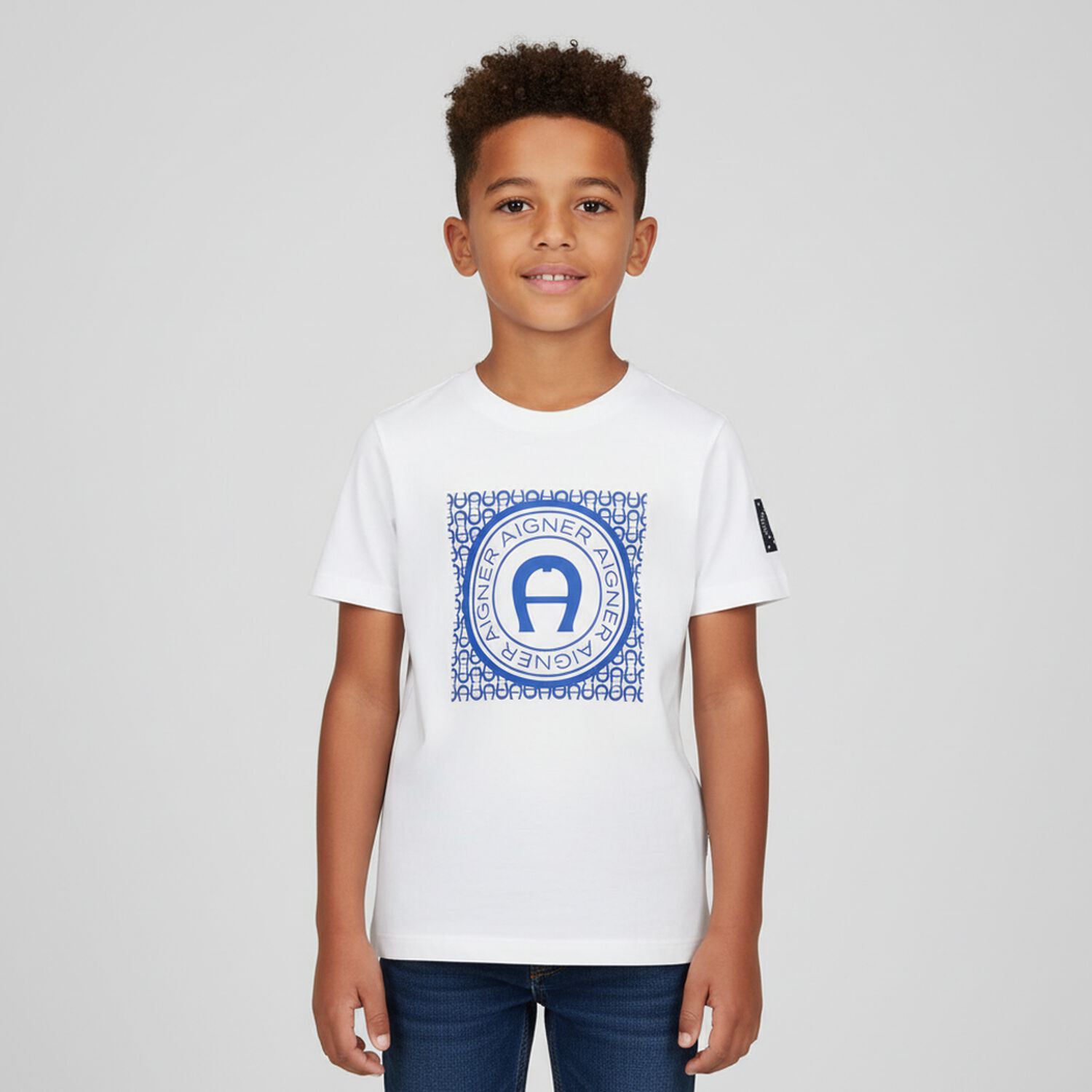 Boys White Logo T-Shirt, 1, hi-res