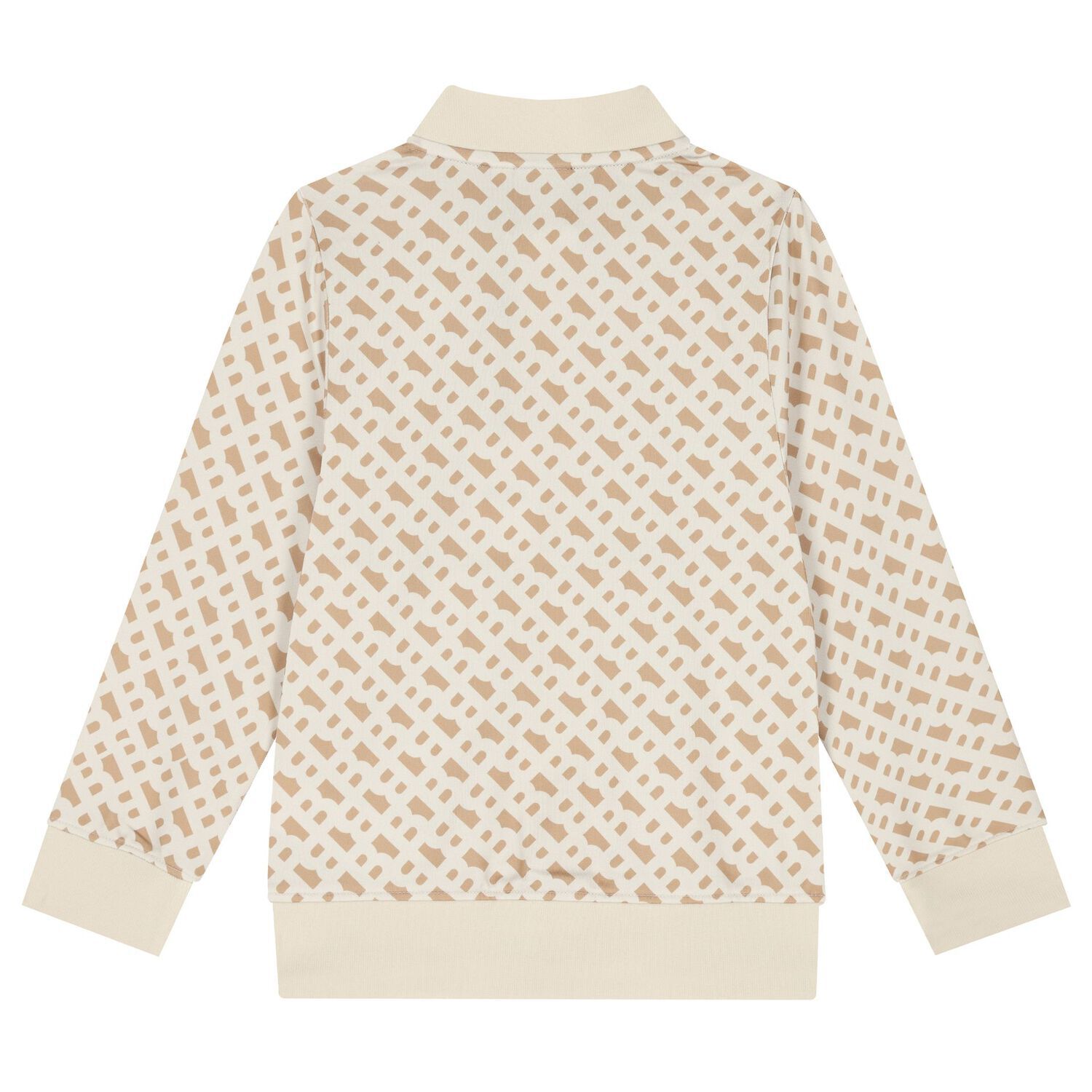 Boys Beige Logo Zip Up Top, 1, hi-res image number null
