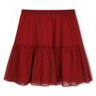 Girls Red Logo Chiffon Skirt, 1, hi-res