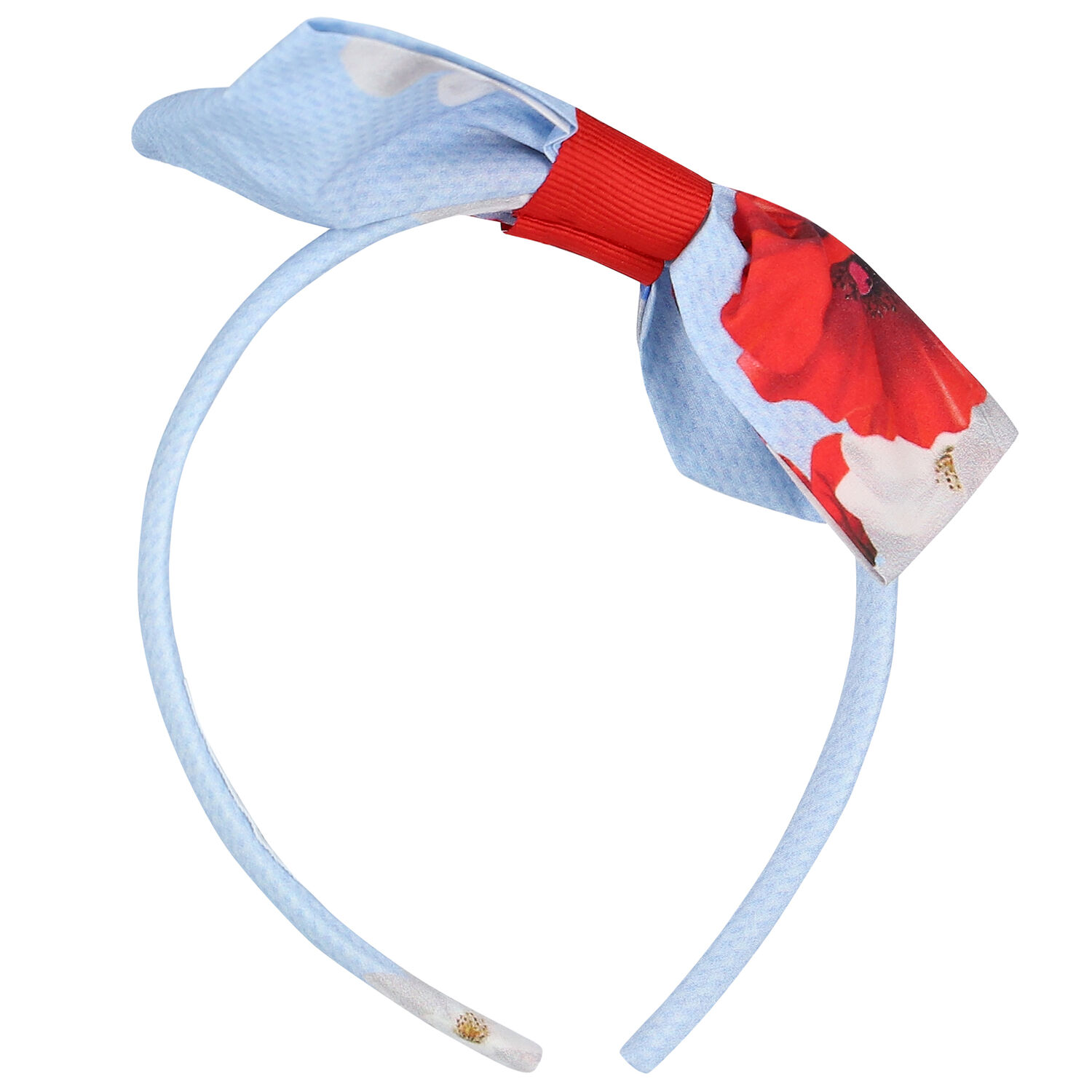 طوق شعر بنات بالزهور باللون الأزرق, 1, hi-res image number null