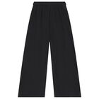 Girls Black Logo Trousers, 1, hi-res