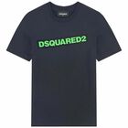 تيشيرت بالشعار باللون الاسود والاخضر للاولاد, 1, hi-res