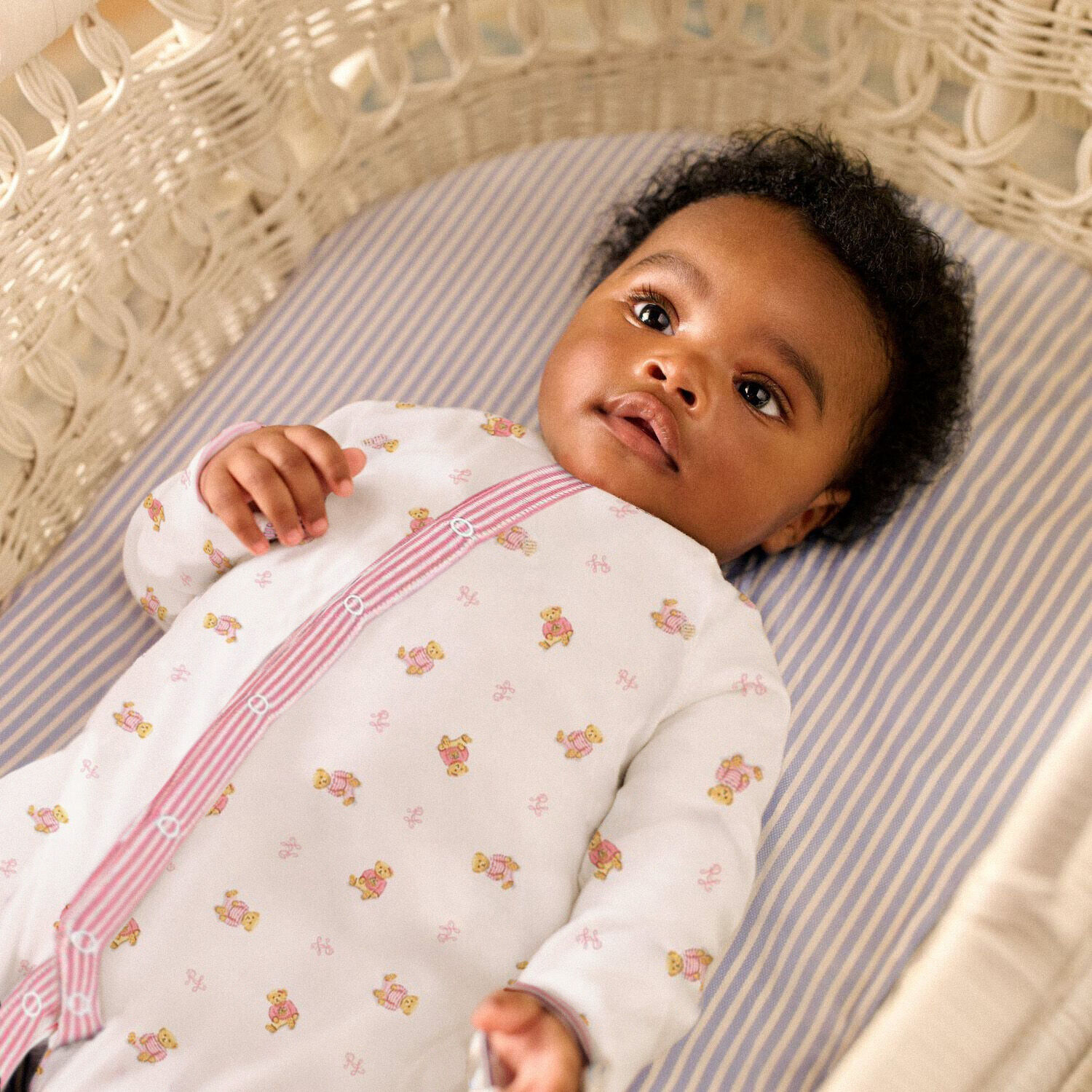 Baby Girls White & Pink Polo Bear Babygrow Gift Set, 1, hi-res