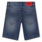 Boys Blue Denim Shorts, 1, hi-res