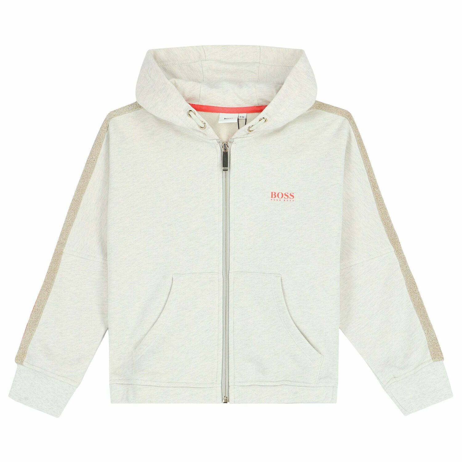 Girls Grey Logo Zip Up Top, 1, hi-res image number null