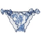 Girls Blue & White Palm Tree Bikini, 1, hi-res