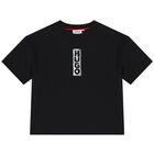 Boys Black Logo Oversized T-Shirt, 3, hi-res