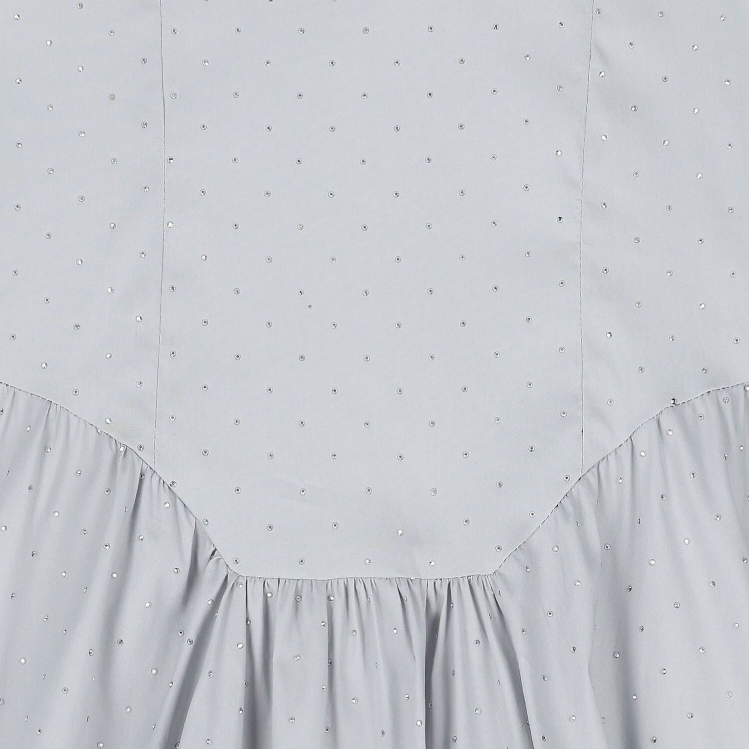 فستان  مزين بأحجار الراين للبنات باللون الرمادى, 2, hi-res