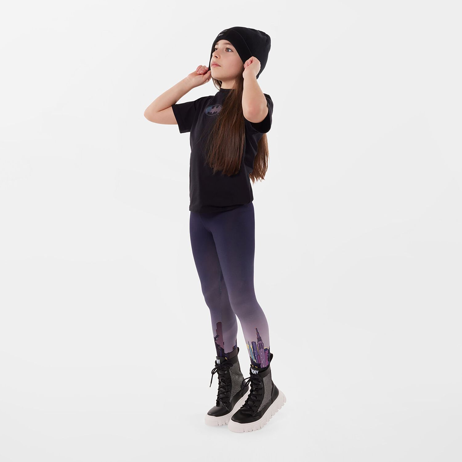 تيشيرت بشعار باتمان باللون الأسود, 1, hi-res