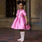 Girls Pink Satin Dress, 1, hi-res