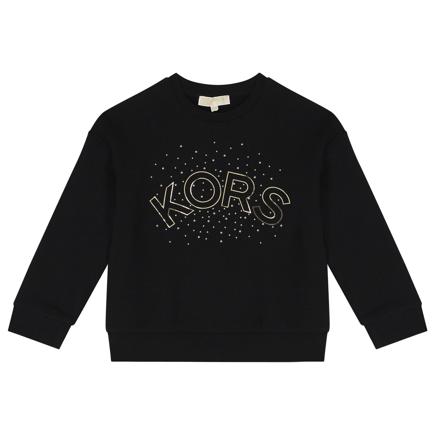 Girls Black Logo Sweatshirt, 1, hi-res