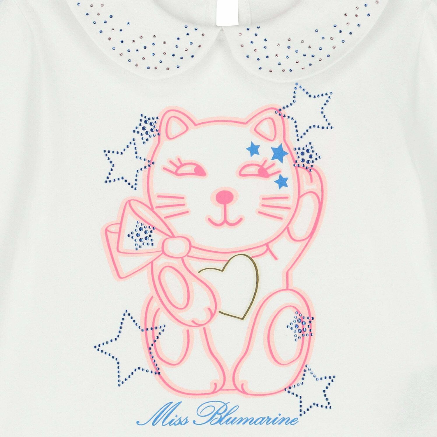 تيشيرت باكمام مطبع باللون الابيض للبنات, 1, hi-res image number null