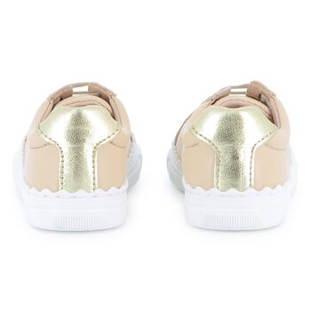 Girls Beige Logo Trainers