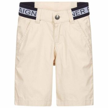 Boys Beige Logo Shorts 