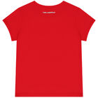 Girls Red Logo T-Shirt, 3, hi-res
