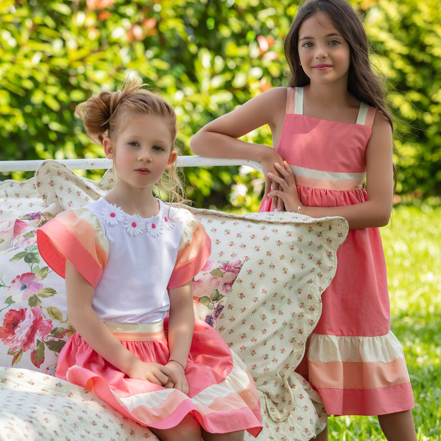 Girls White Flower T-Shirt, 1, hi-res image number null