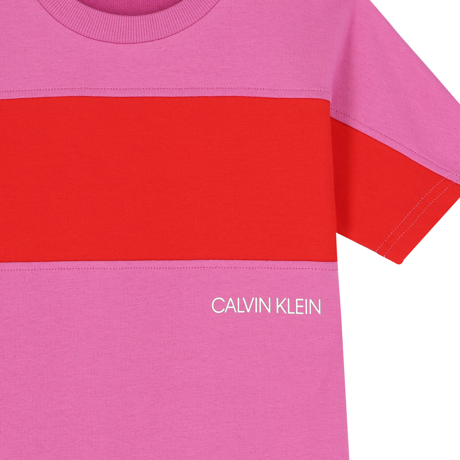 فستان بالشعار باللون الزهري والأحمر, 1, hi-res