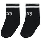 Baby Boys White, Black & Beige Logo Socks ( 3-Pack ) , 1, hi-res