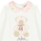 فستان بنات بطيات باللون الأبيض و الوردي, 1, hi-res