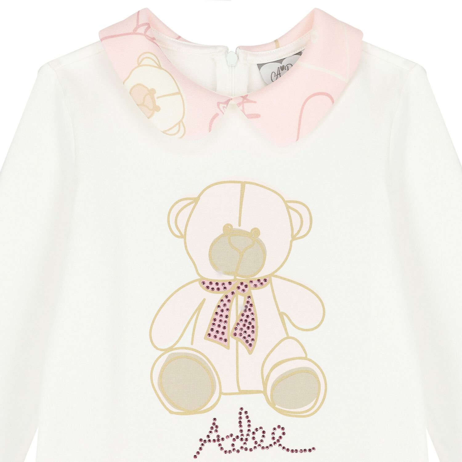 فستان بنات بطيات باللون الأبيض و الوردي, 1, hi-res image number null