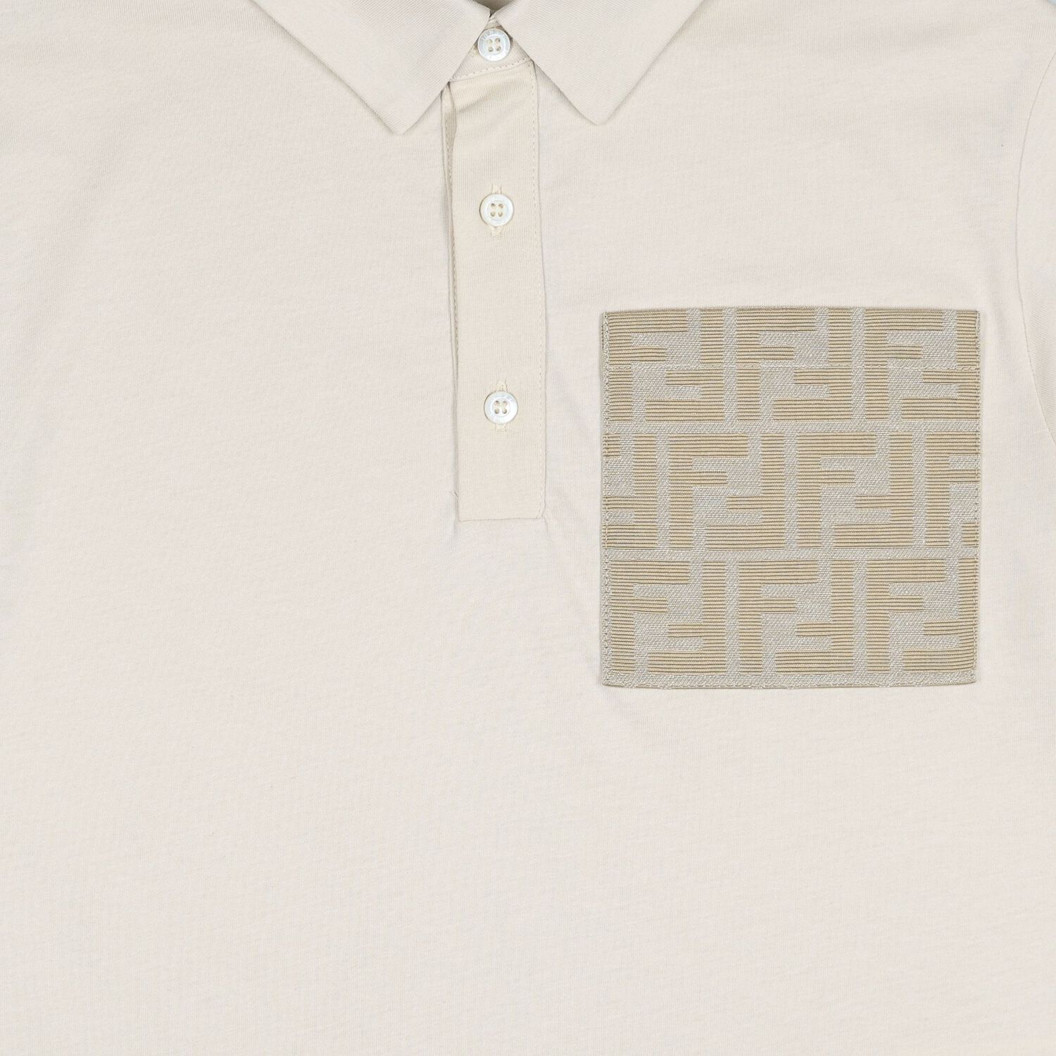 Boys Beige Logo Polo Shirt, 1, hi-res