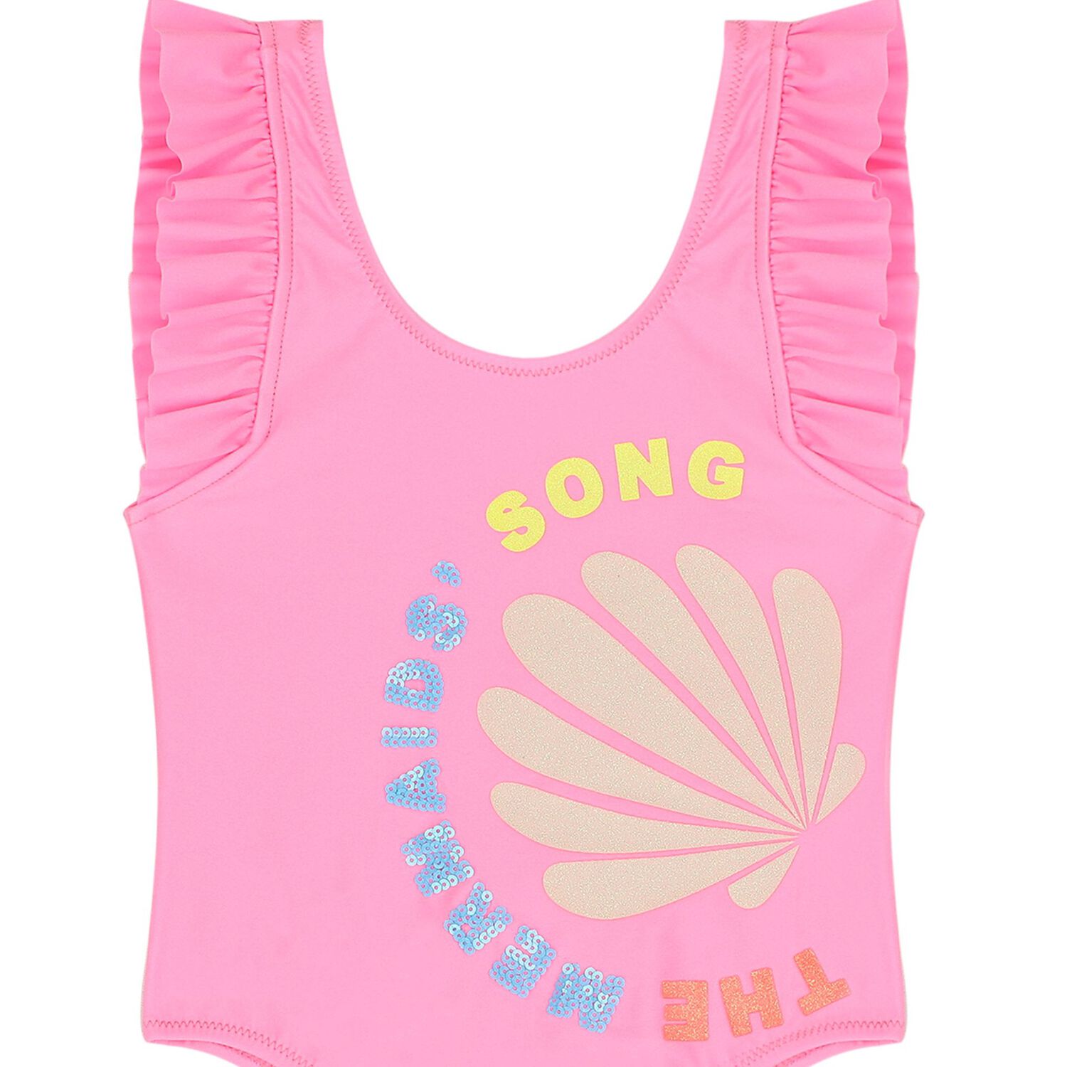 Girls Pink Sequins Swimsuit, 2, hi-res