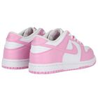 Girls White & Pink Logo Dunk Low Trainers, 1, hi-res