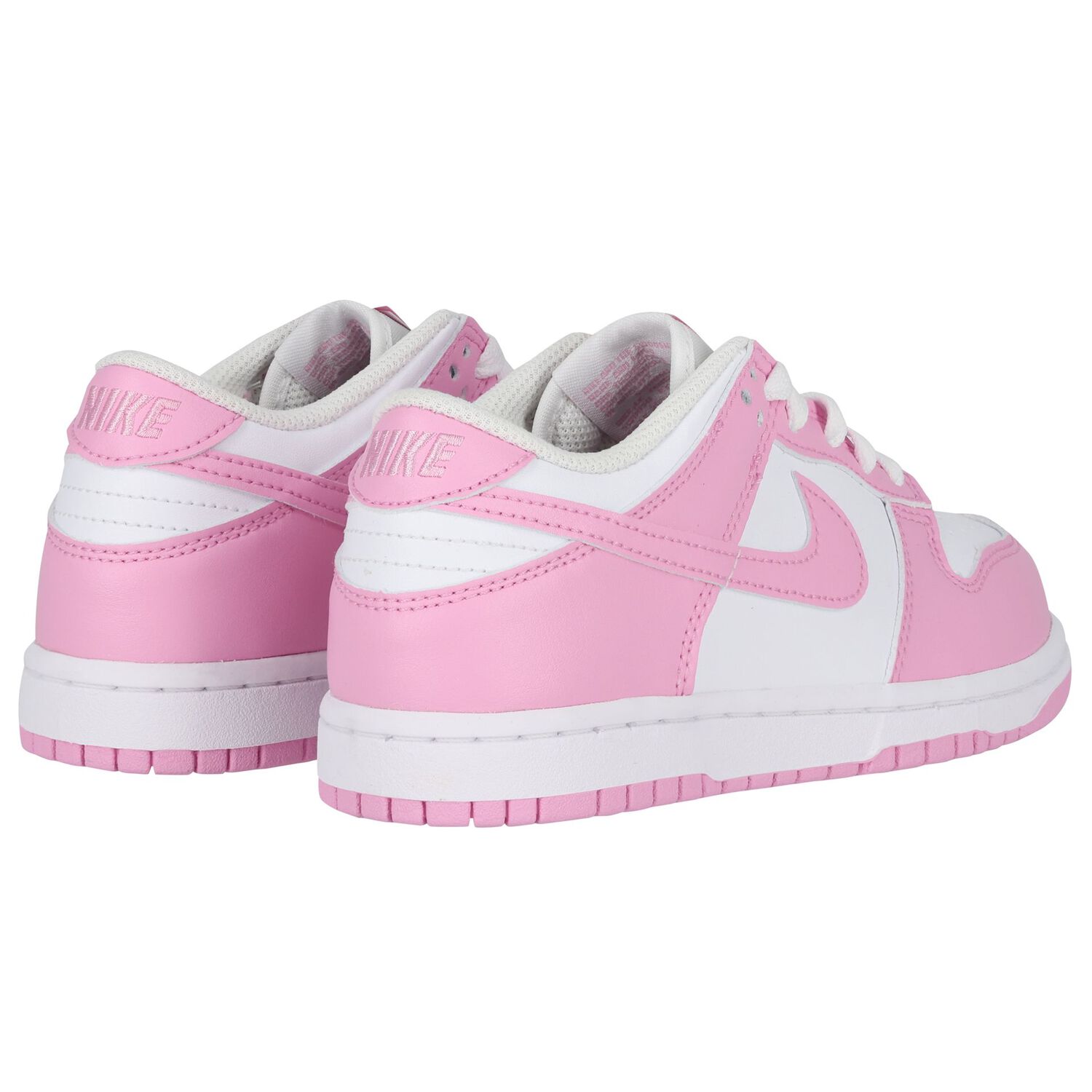 Girls White & Pink Logo Dunk Low Trainers, 1, hi-res