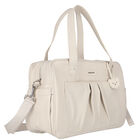 Beige Faux Leather Baby Changing Bag, 1, hi-res